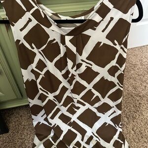 Susan Graver Brown and White Patterned Top